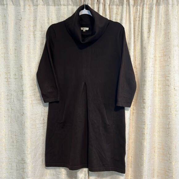 Tyler Boe Sweater Dress Brown Cotton Cashmere Long Sleeve Cowl  Women's Small :) - Picture 1 of 5